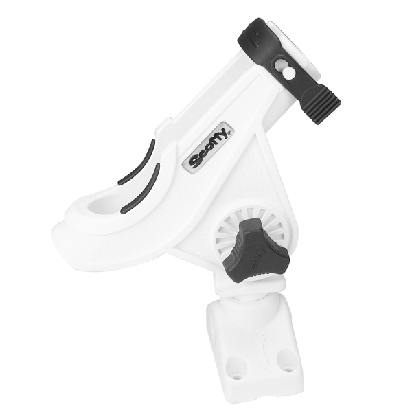 Scotty 280 Bait Caster/Spinning Rod Holder w/241 Deck/Side Mount - White 280-WH